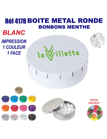 BOITE METAL BONBONS MENTHE REF 4178 4178 JEUX - ENFANTS : OBJETS PUBLICITAIRES  3,71 €
