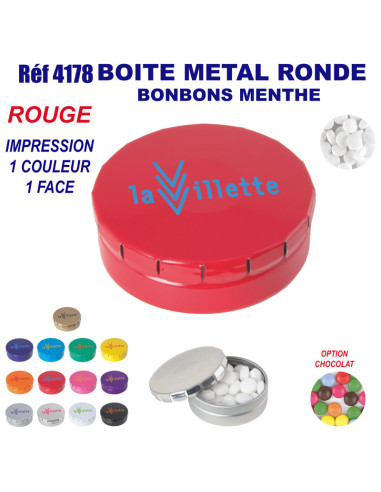BOITE METAL BONBONS MENTHE REF 4178 4178 JEUX - ENFANTS : OBJETS PUBLICITAIRES  3,71 €