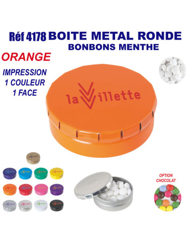 BOITE METAL BONBONS MENTHE REF 4178 4178 JEUX - ENFANTS : OBJETS PUBLICITAIRES  3,71 €