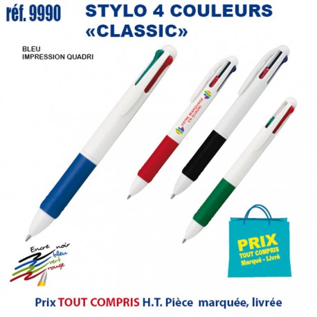 STYLO 4 COULEURS CLASSIC REF 9990 9990 Stylos Divers : pointeur laser, stylo lampe...  1,79 €