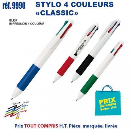 STYLO 4 COULEURS CLASSIC REF 9990 9990 Stylos Divers : pointeur laser, stylo lampe...  1,79 €