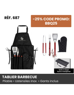 TABLIER BARBECUE REF 687 PROMO 687 TABLIERS DE CUISINE PERSONNALISES PUBLICITAIRES  15,50 €