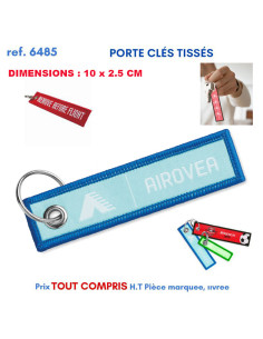 PORTE CLES TISSES 10 X 2.5 CM REF 6485 6485 PORTE- CLES PUBLICITAIRES  1,65 €