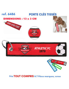 PORTE CLES TISSES 13 X 3 CM REF 6486 6486 PORTE- CLES PUBLICITAIRES  1,79 €