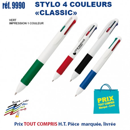 STYLO 4 COULEURS CLASSIC REF 9990 9990 Stylos Divers : pointeur laser, stylo lampe...  1,79 €