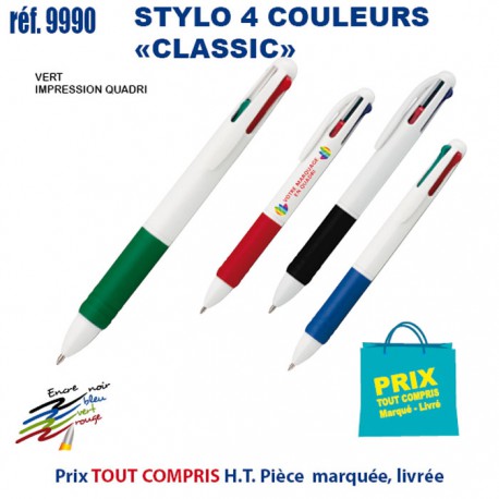 STYLO 4 COULEURS CLASSIC REF 9990 9990 Stylos Divers : pointeur laser, stylo lampe...  1,79 €