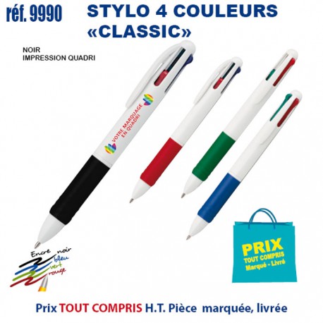 STYLO 4 COULEURS CLASSIC REF 9990 9990 Stylos Divers : pointeur laser, stylo lampe...  1,79 €