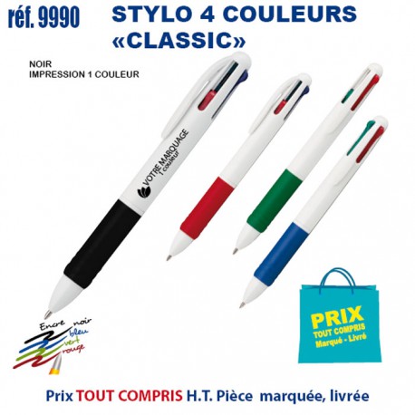 STYLO 4 COULEURS CLASSIC REF 9990 9990 Stylos Divers : pointeur laser, stylo lampe...  1,79 €