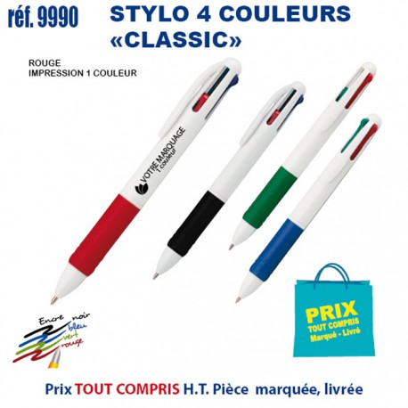 STYLO 4 COULEURS CLASSIC REF 9990 9990 Stylos Divers : pointeur laser, stylo lampe...  1,79 €