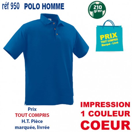 POLO HOMME 210 GRS 950 POLOS PUBLICITAIRES PERSONNALISES  7,43 €