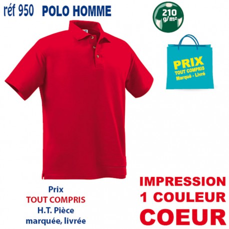 POLO HOMME 210 GRS 950 POLOS PUBLICITAIRES PERSONNALISES  7,43 €