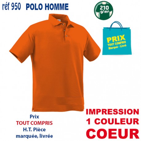 POLO HOMME 210 GRS 950 POLOS PUBLICITAIRES PERSONNALISES  7,43 €