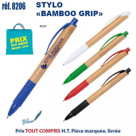 STYLO BAMBOO GRIP REF 8206 8206 Stylos Bois, carton, recyclé  1,86 €