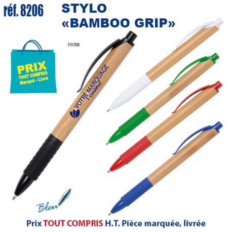 STYLO BAMBOO GRIP REF 8206 8206 Stylos Bois, carton, recyclé  1,86 €