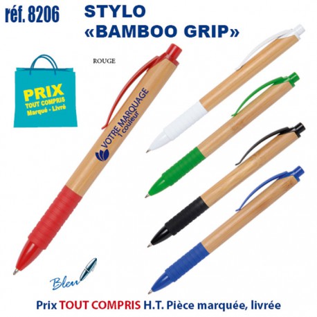 STYLO BAMBOO GRIP REF 8206 8206 Stylos Bois, carton, recyclé  1,86 €