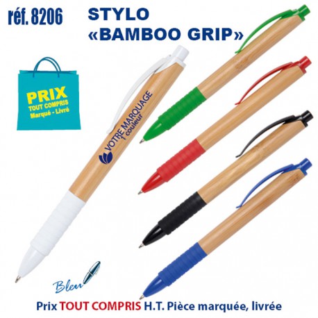 STYLO BAMBOO GRIP REF 8206 8206 Stylos Bois, carton, recyclé  1,86 €