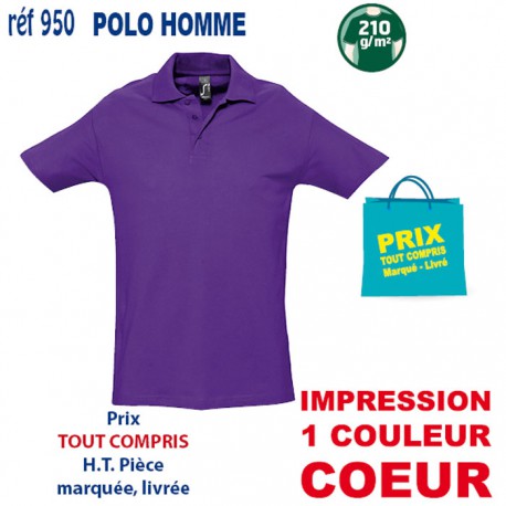 POLO HOMME 210 GRS 950 POLOS PUBLICITAIRES PERSONNALISES  7,43 €