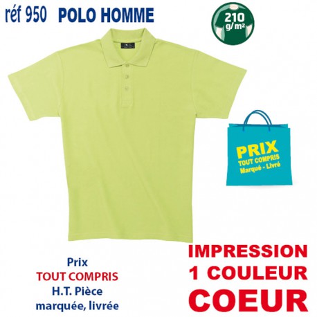 POLO HOMME 210 GRS 950 POLOS PUBLICITAIRES PERSONNALISES  7,43 €
