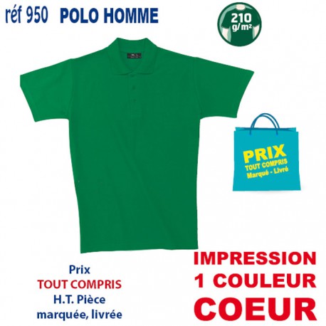 POLO HOMME 210 GRS 950 POLOS PUBLICITAIRES PERSONNALISES  7,43 €