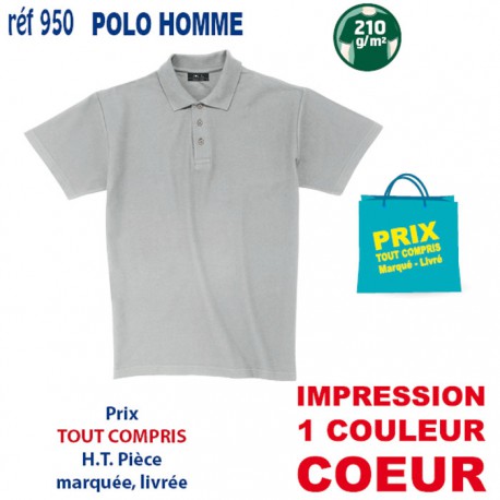 POLO HOMME 210 GRS 950 POLOS PUBLICITAIRES PERSONNALISES  7,43 €
