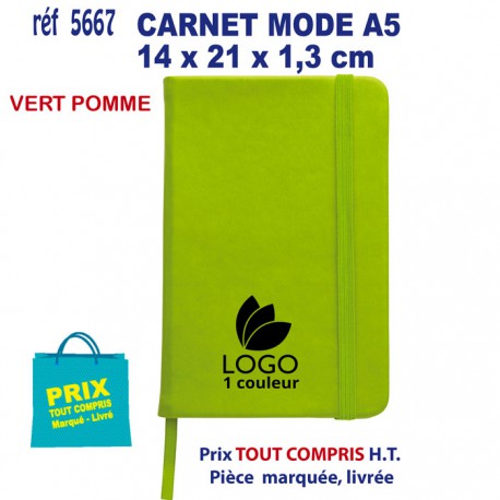 CARNET MODE A5 PAGES LIGNEES REF 5667 5667 Carnet personnalisé  3,52 €