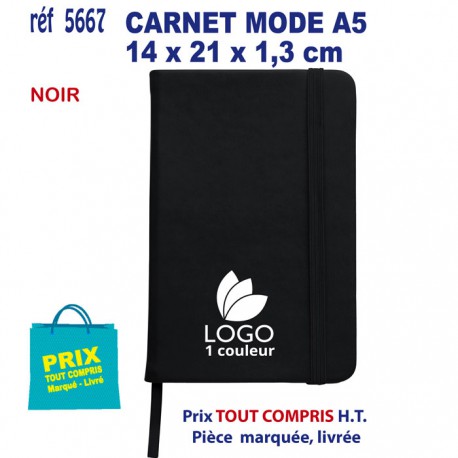 CARNET MODE A5 PAGES LIGNEES REF 5667 5667 Carnet personnalisé  3,52 €