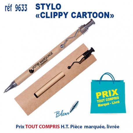 STYLO CLIPPY CARTOON ref 9333 9333 Stylos Bois, carton, recyclé  0,50 €