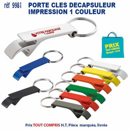 PORTE CLES METAL DECAPSULEUR REF 9981 9981 PORTE CLES EN METAL  1,34 €