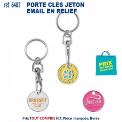 PORTE CLES METAL JETON EMAIL EN RELIEF REF 6487 6487 PORTE CLES EN METAL  1,30 €