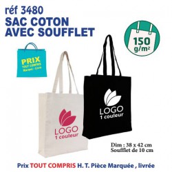 SAC COTON SOUFFLET ANSES LONGUES 150 GRS REF 3480 3480 SACS SHOPPING - TOTEBAG  1,86 €