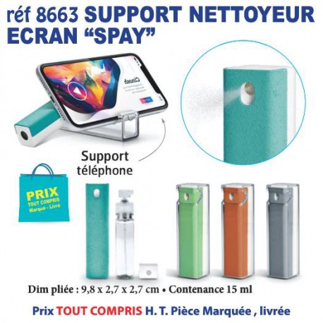 SUPPORT NETTOYEUR ECRAN SPRAY REF 8663 8663 ACCESSOIRES SMARTPHONE TABLETTE  2,87 €