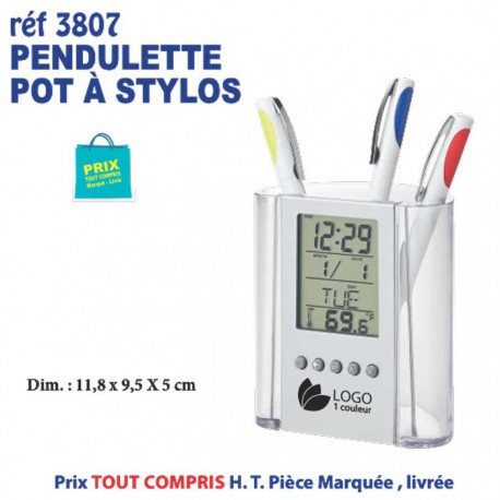 PENDULETTE POT A STYLOS REF 3807 3807 Pendulette publicitaire  6,88 €