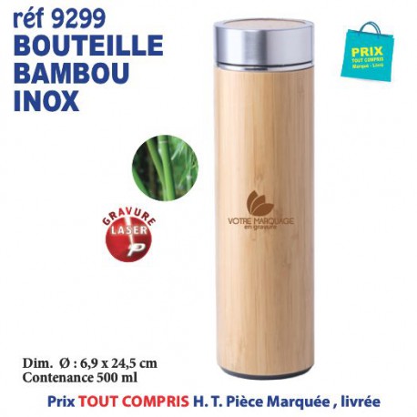 BOUTEILLE INOX BAMBOU REF 9299 9299 GOURDES GOBELETS : OBJETS PUBLICITAIRES  11,42 €