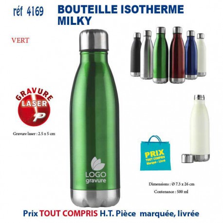 BOUTEILLE ISOTHERME MILKY REF 4169 4169 GOURDES GOBELETS : OBJETS PUBLICITAIRES  9,52 €