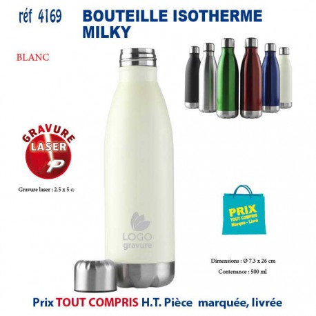 BOUTEILLE ISOTHERME MILKY REF 4169 4169 GOURDES GOBELETS : OBJETS PUBLICITAIRES  9,52 €