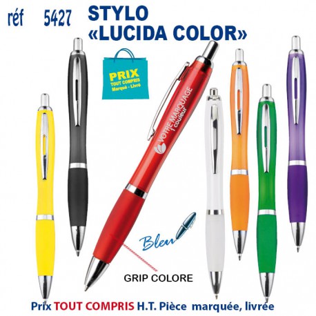 STYLO PUBLICITAIRE LUCIDA COLOR REF 5427 B 5427 B Stylos plastiques  0,70 €