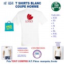 T SHIRT BLANC PUBLICITAIRE COTON HOMME 150 GRS REF 163 H 163 H T SHIRTS BLANCS PUBLICITAIRES PERSONNALISES  5,02 €