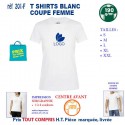 T SHIRT BLANC PUBLICITAIRE COTON FEMME 190 GRS REF 201 F 201 F T SHIRTS BLANCS PUBLICITAIRES PERSONNALISES  5,04 €