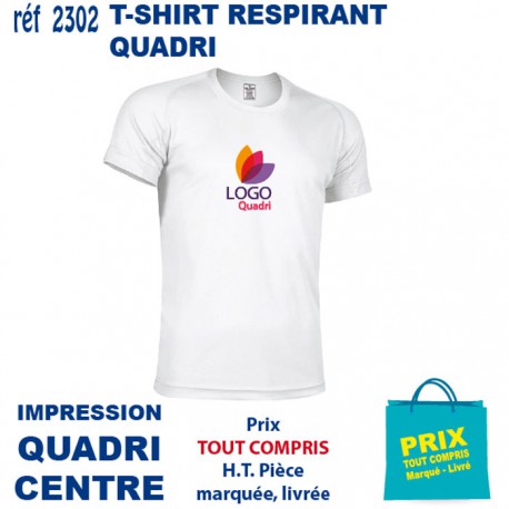 T SHIRT RESPIRANT IMP QUADRI CENTRE 2302 CE T SHIRTS BLANCS PUBLICITAIRES PERSONNALISES  4,63 €