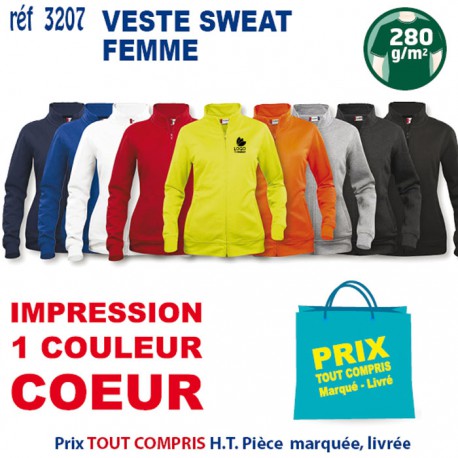 VESTE SWEAT FEMME REF 3207 3207 SWEAT PUBLICITAIRES PERSONNALISES  14,92 €