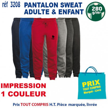 PANTALON SWEAT ADULTE ET ENFANT REF 3208 3208 SWEAT PUBLICITAIRES PERSONNALISES  12,85 €