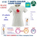T-SHIRT COULEUR FEMME BLANC CHINE REF 9011 9011 BLANC CHINE T-SHIRT COTON FEMME 150 GRS  2,90 €