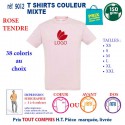 T-SHIRT COULEUR MIXTE ROSE TENDRE REF 9012 9012 ROSE TENDRE T-SHIRT COTON MIXTE 150 GRS  2,90 €
