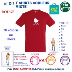 T-SHIRT COULEUR MIXTE ROUGE REF 9012 9012 ROUGE T-SHIRT COTON MIXTE 150 GRS  2,90 €