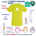 T-SHIRT COULEUR MIXTE VERT POMME REF 9012 9012 VERT POMME T-SHIRT COTON MIXTE 150 GRS  3,10 €