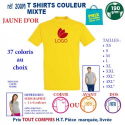 T-SHIRT COULEUR JAUNE D'OR MIXTE 190 G REF 200 M 200 M JAUNE D'OR T-SHIRT MIXTE COTON 190 GRS  3,05 €