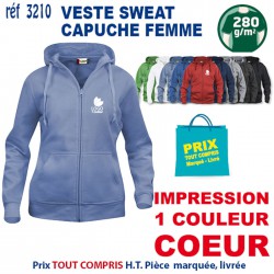 VESTE SWEAT FEMME CAPUCHE REF 3210 3210 SWEAT PUBLICITAIRES PERSONNALISES  18,60 €