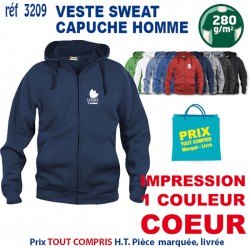 VESTE SWEAT HOMME CAPUCHE REF 3209 3209 SWEAT PUBLICITAIRES PERSONNALISES  18,60 €