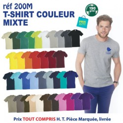 T-SHIRT COULEUR BLEU ROYAL MIXTE 190 G REF 200 M 200 M BLEU ROYAL T-SHIRT MIXTE COTON 190 GRS  3,05 € 2