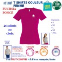 T-SHIRT COULEUR FUCHSIA FONCE 190 G REF 200 F 200 F FUSCHIA FONCE T-SHIRT FEMME COTON 190 GRS  3,05 €